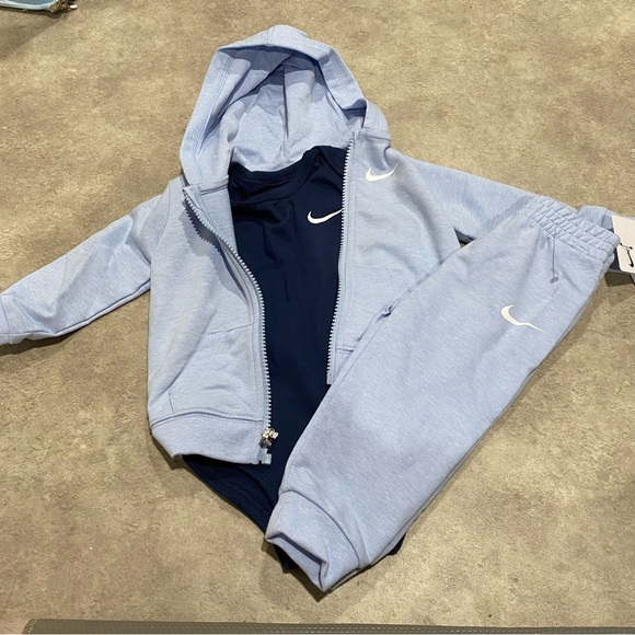 Baby boys Nike Cobalt bliss‎ heather blue 3pc jacket pants set new 9m - Picture 1 of 2